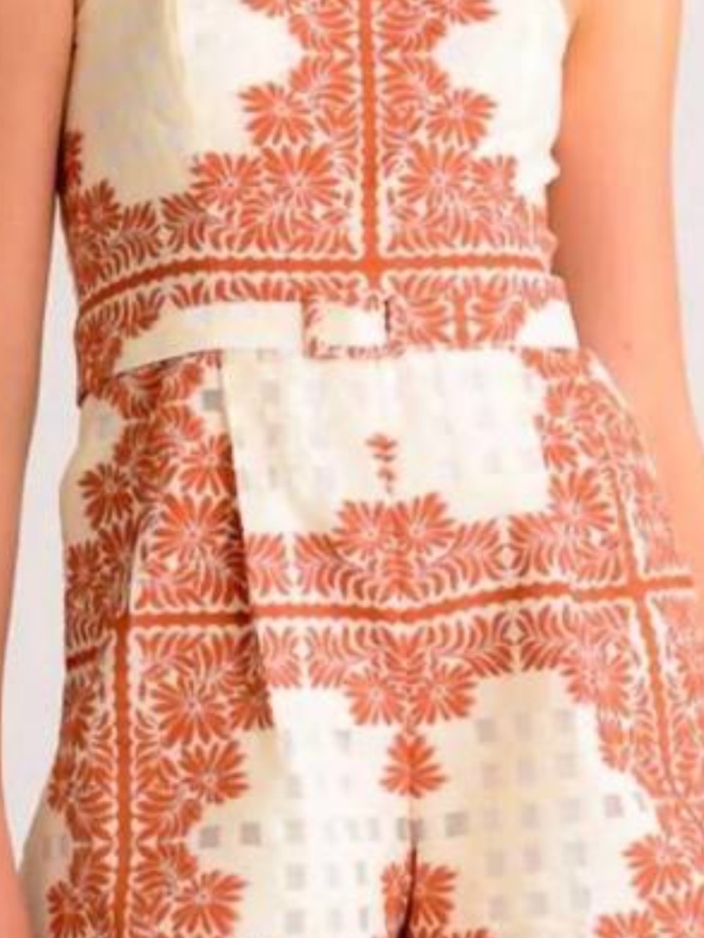 NEW LAVENDER BROWN regina romper in cream/ rust